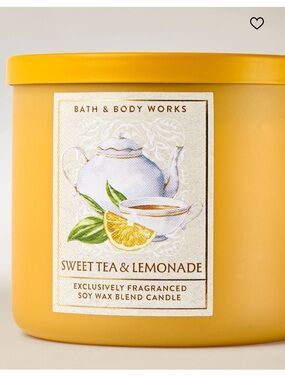 “SWEET TEA & LEMONADE” 3-Wick Scented Candle by B&BW, 14.5 oz / 411 g, NWT + Box